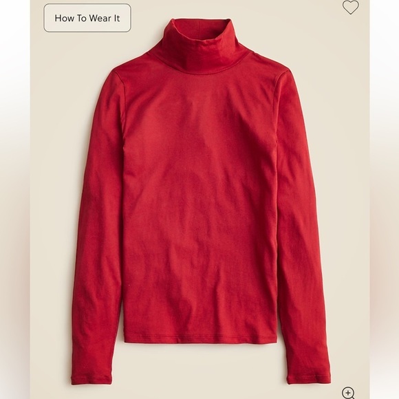 J crew berry sangria Tissue crepe turtleneck - Picture 2 of 3